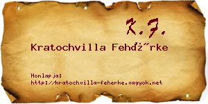 Kratochvilla Fehérke névjegykártya